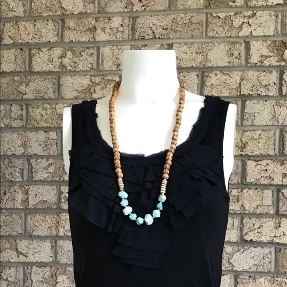 Wooden necklace with stones